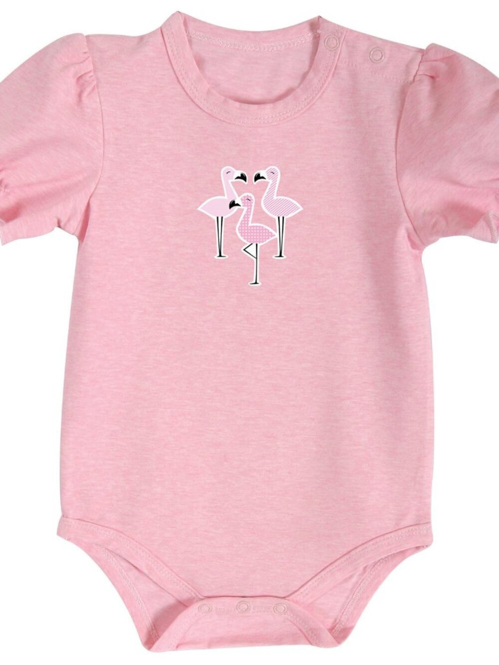 Stephan Baby: Baby Girl Pink Heather Flamingo Snap Bodysuit Size 6-12 M NEW